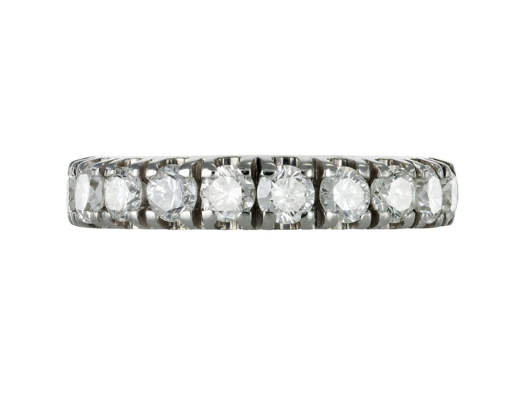 Diamond full eternity ring, circa 1950.