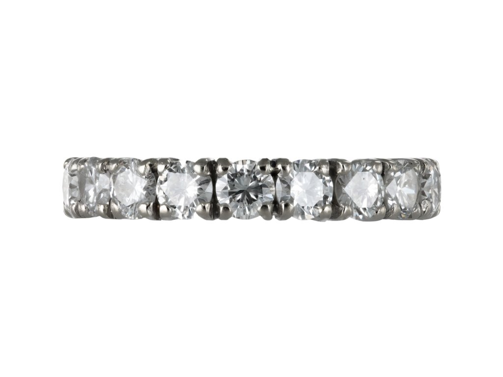 Diamond full eternity ring, French, circa 1950. 