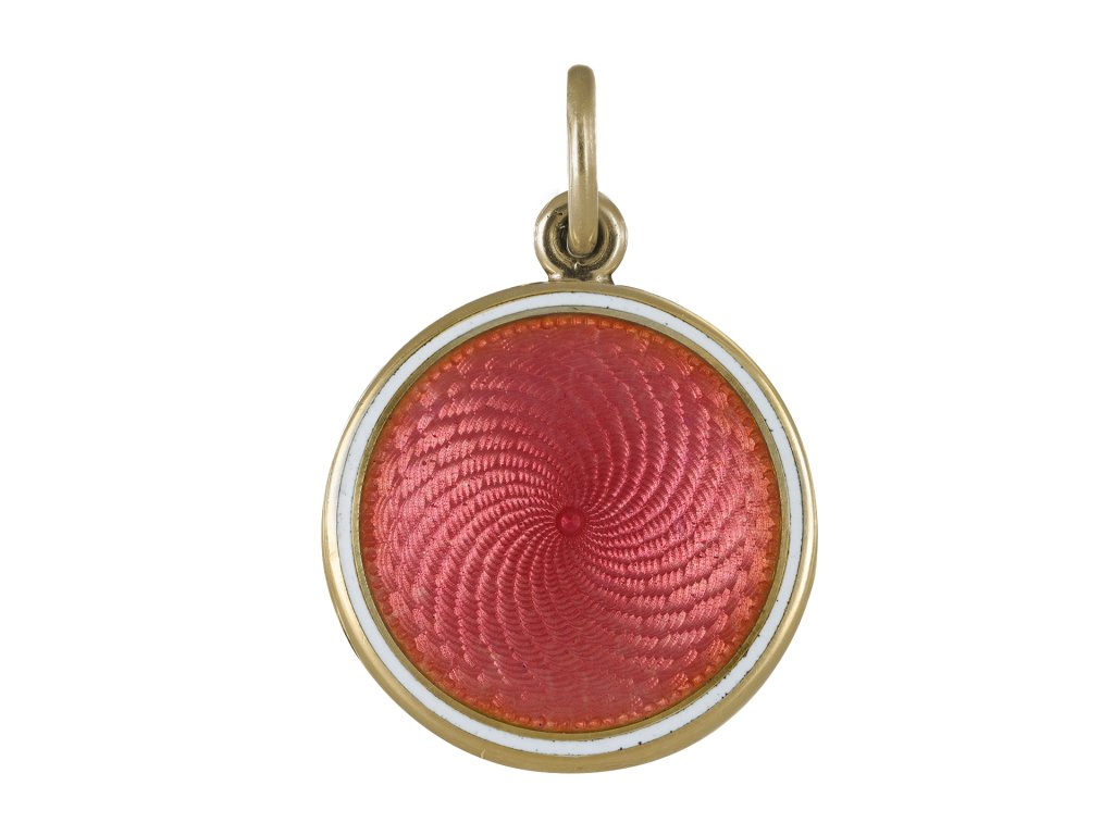 Tiffany guilloch&eacute; enamel locket, circa 1900.