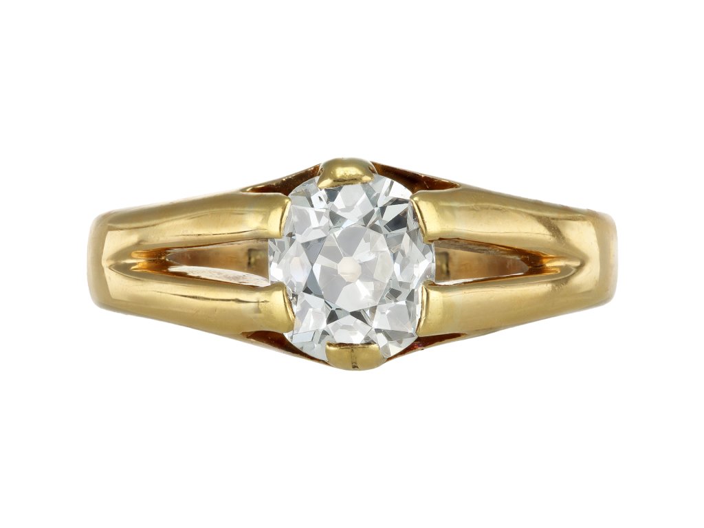 Victorian diamond solitaire ring, circa 1900.