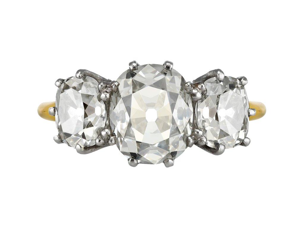 Diamond Three stone ring, circa 1910.