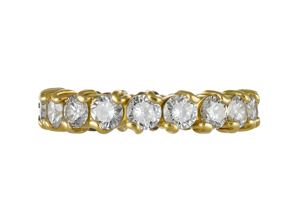 Diamond full eternity ring, French, circa 1970. 