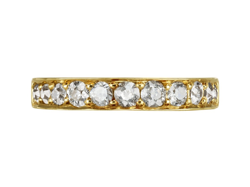 Old Mine diamond half eternity ring, circa 1960.