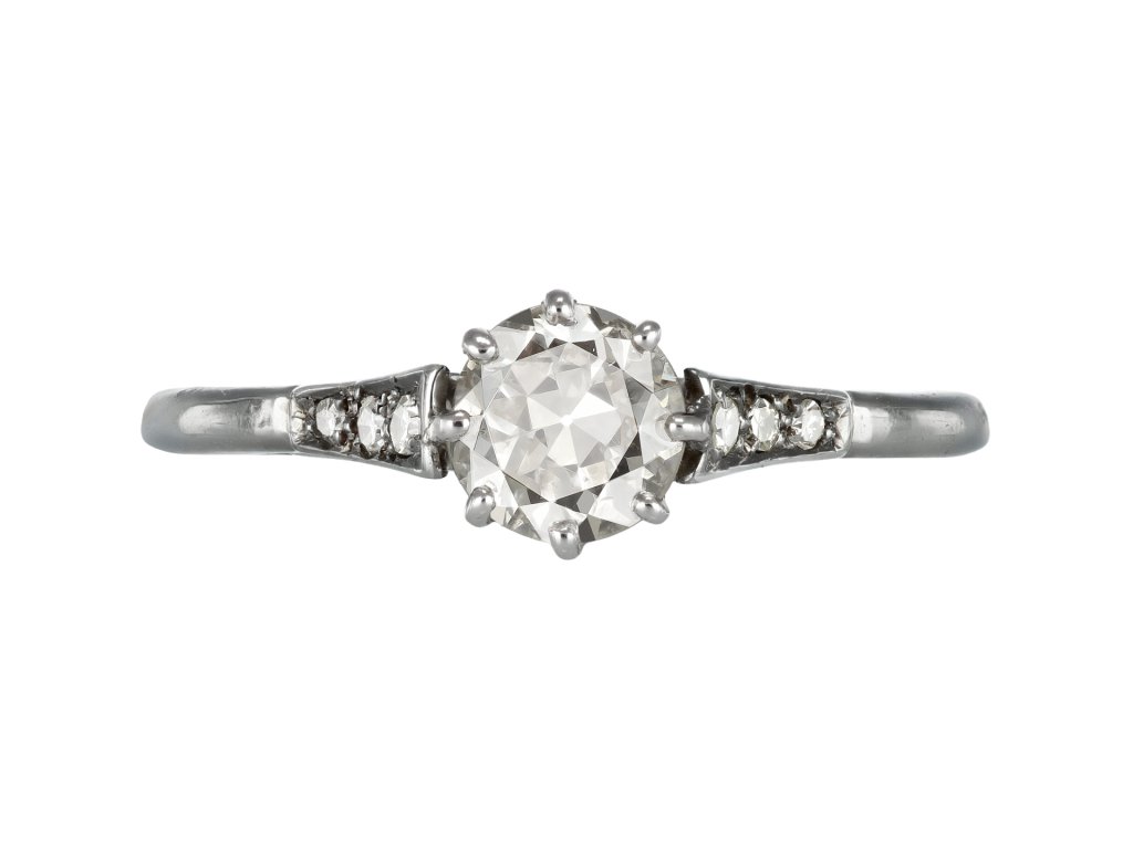 Diamond Flanked Solitaire, circa 1930.