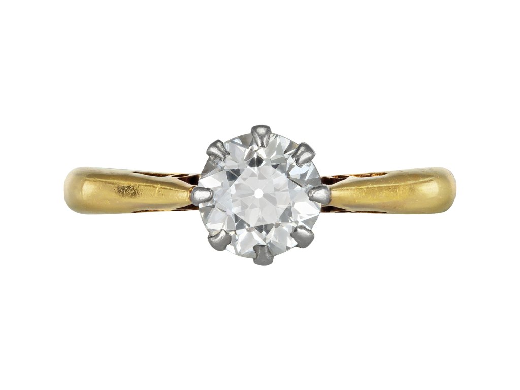 Diamond solitaire ring, circa 1905.