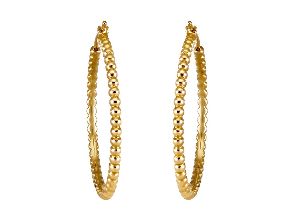 Van Cleef & Arpels Perl&eacute;e hoop earrings, French. 