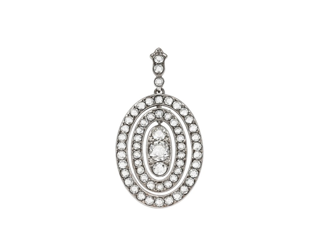 Tiffany & Co. diamond pendant, American, circa 1920.