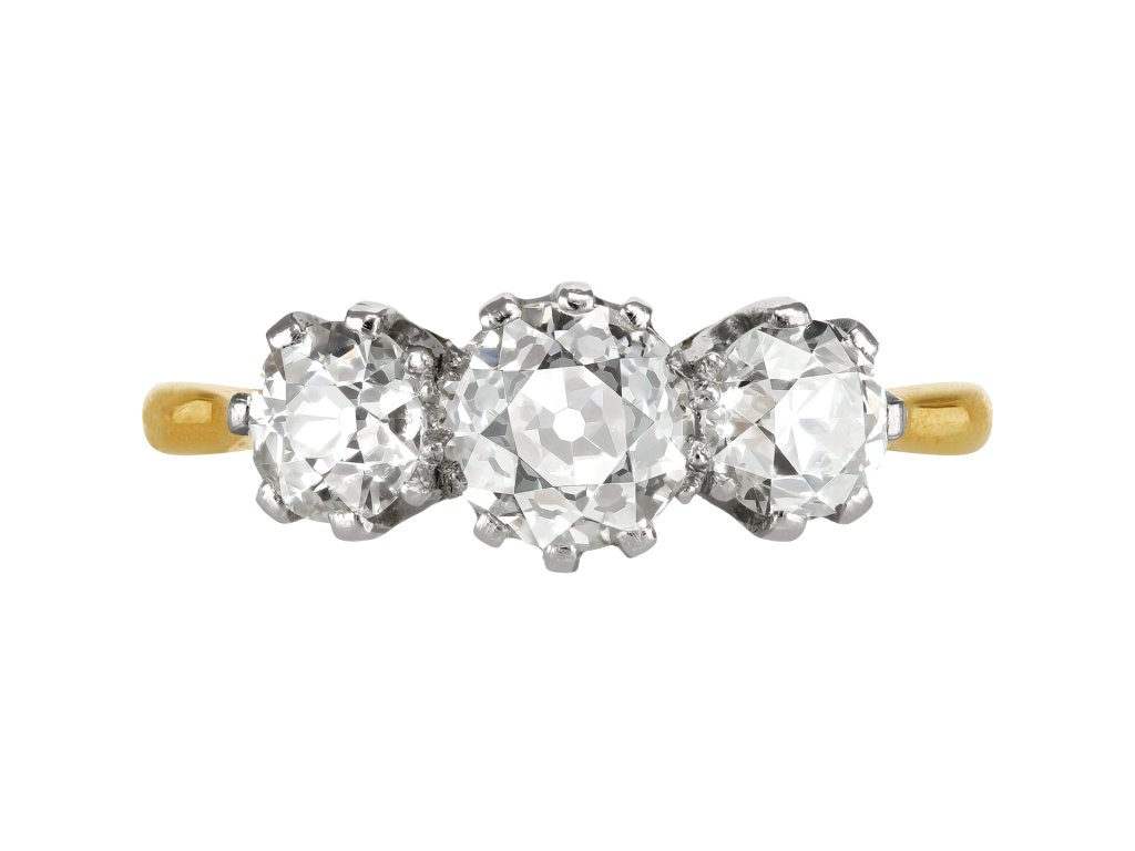 8.46 carat Diamond and sapphire target ring, circa 1920.