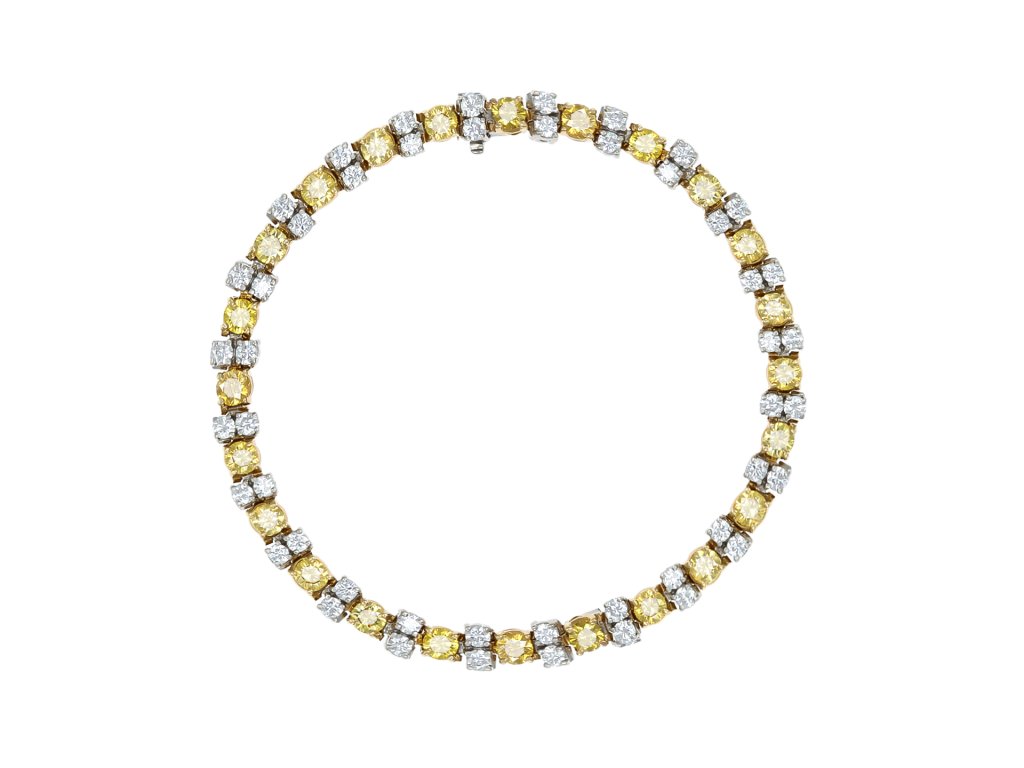 Oscar Heyman Brothers Fancy Yellow diamond bracelet, American.
