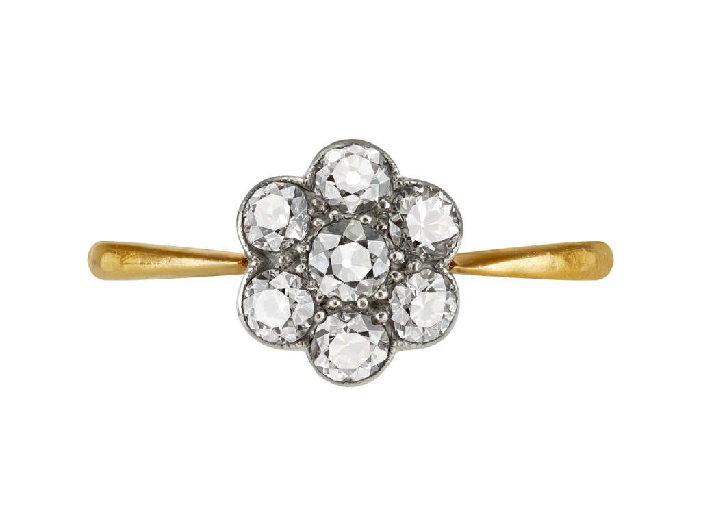 Diamond coronet cluster ring, early 20th Century.