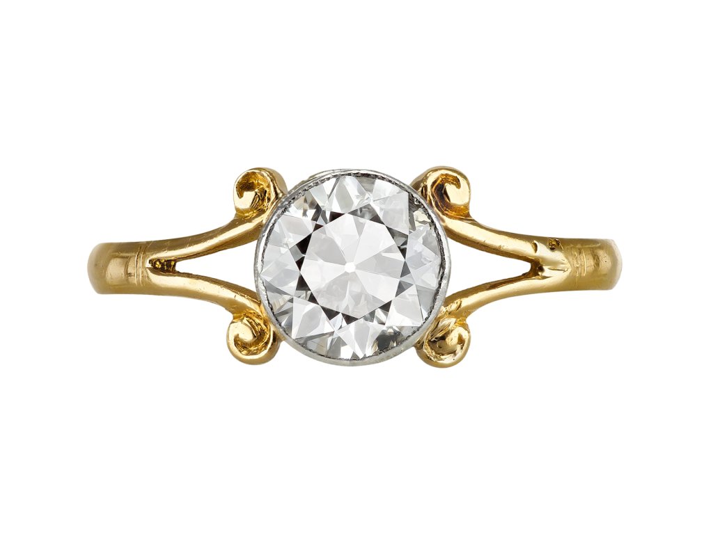 Old Cut diamond solitaire ring, early 20th Century.