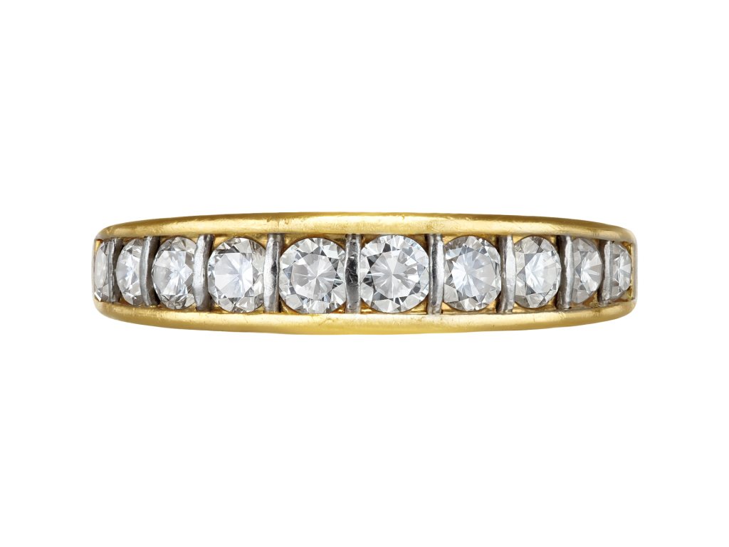 Cartier diamond half eternity ring, French, late 20th Century. 