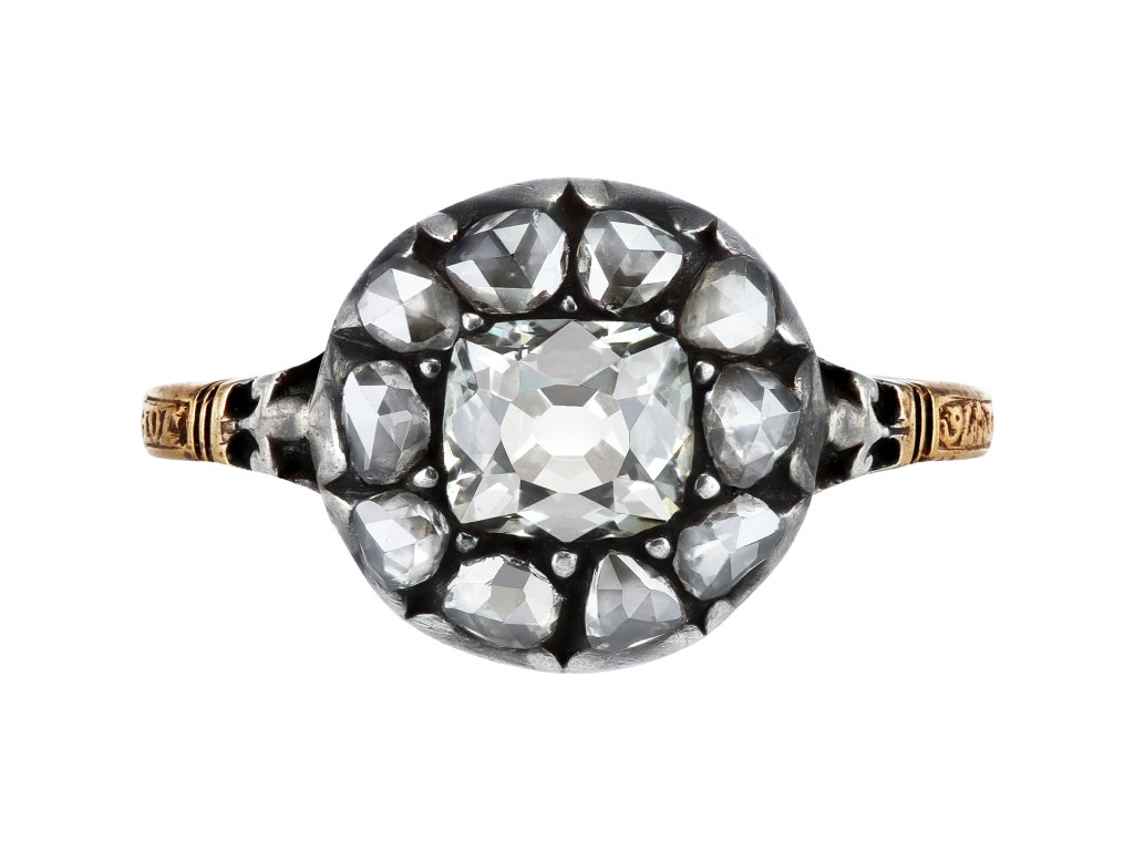 Georgian diamond cluster ring, mid 19th Century.