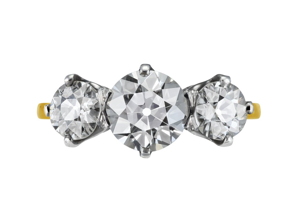 Diamond three stone ring, early 20th Century.