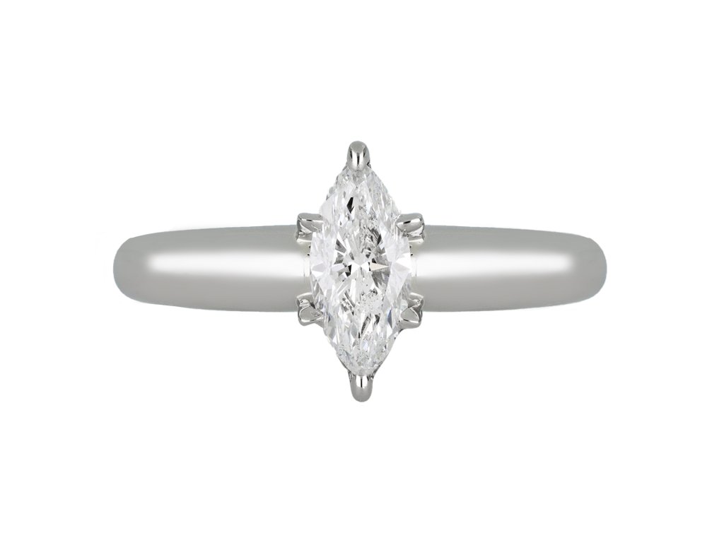 Marquise shape diamond solitaire ring