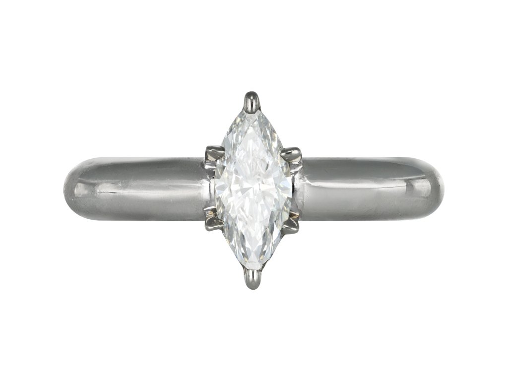 Marquise shape diamond solitaire ring
