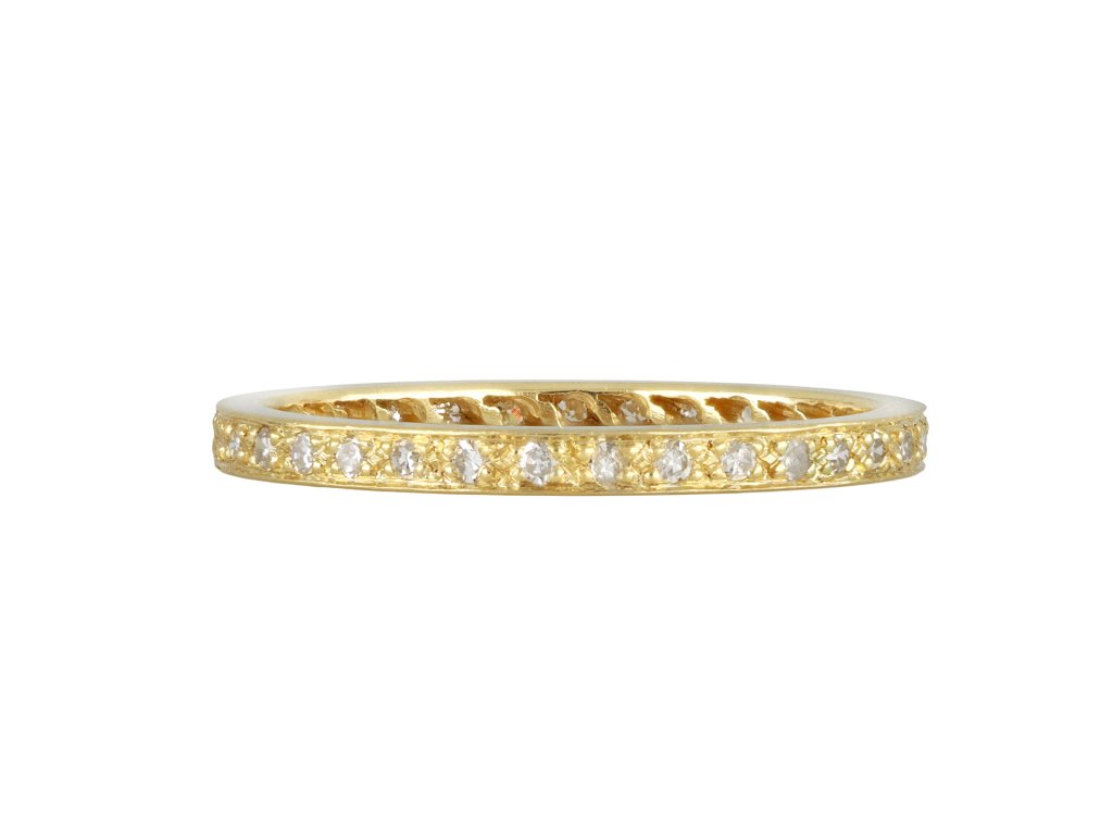 Vintage diamond full eternity ring, circa 1940.