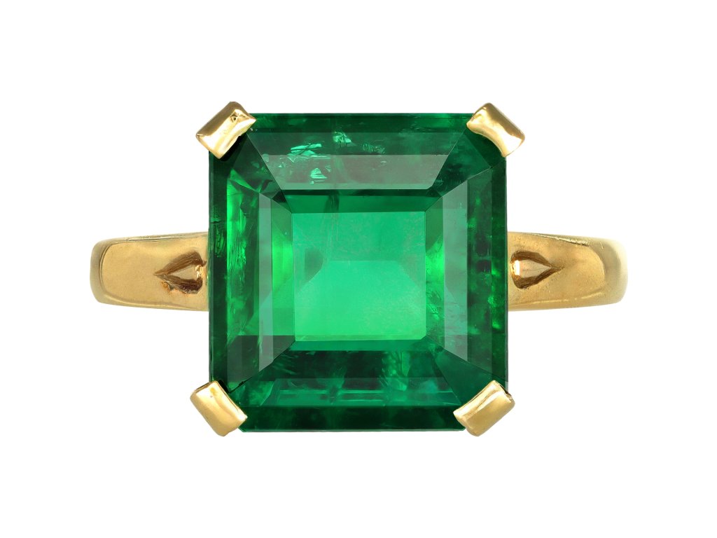 Vintage emerald solitaire ring berganza hatton garden