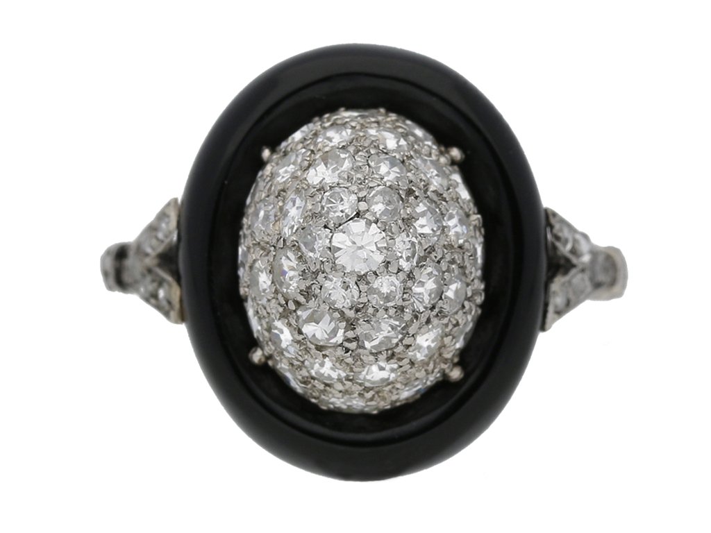 front view antique onyx diamond ring hatton garden berganza