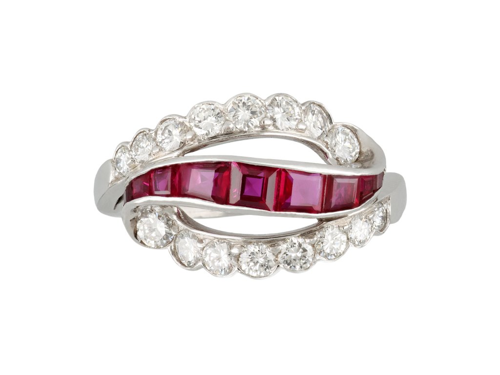Oscar Heyman Brothers ruby and diamond ring, American, circa 1950.