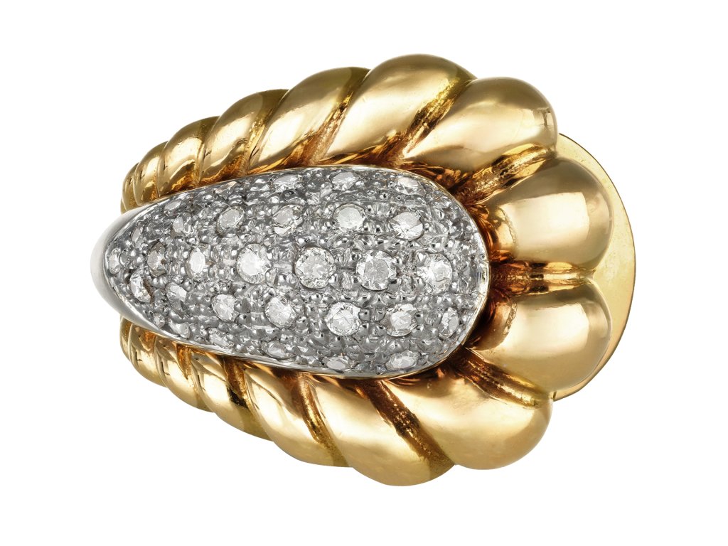 Diamond cocktail ring, French, circa 1950.