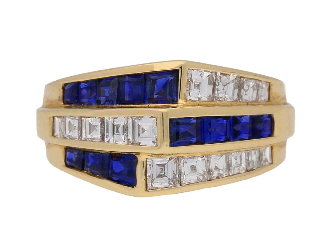  Oscar Heyman Brothers sapphire and diamond ring, American, circa 1960.berganza hatton garden