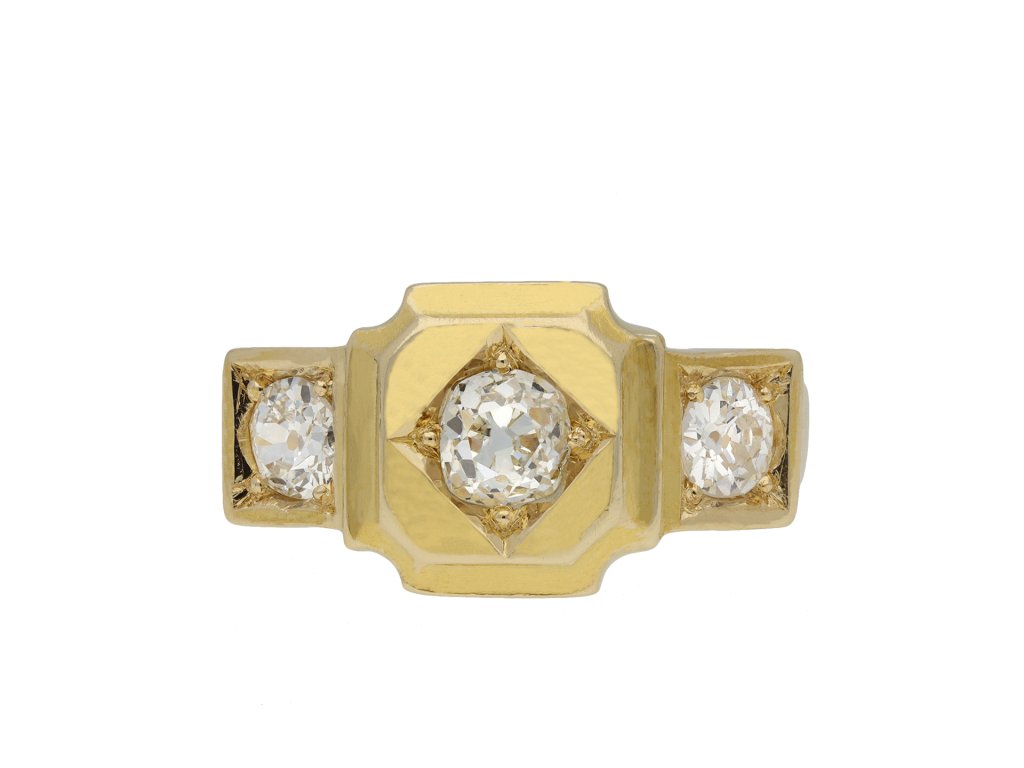 Victorian Diamond three stone ring hatton garden