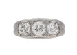 front view antique diamond three stone ring hatton garden