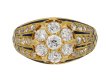 front view diamond enamel cluster ring. berganza hatton garden