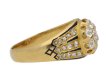 side view diamond enamel cluster ring. berganza hatton garden