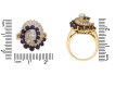 front view Oscar Heyman diamond sapphire ring hatton garden berganza