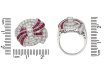 size view Art Deco diamond ruby cluster ring hatton garden