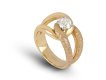 Old cut solitaire diamond cocktail ring, circa 1945.