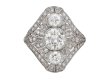 Art Deco three stone diamond cluster ring berganza hatton garden