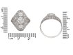 Art Deco three stone diamond cluster ring berganza hatton garden