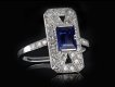 Art Deco sapphire and diamond cluster ring, circa 1925. 