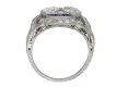 Two stone diamond sapphire cluster ring berganza hatton garden