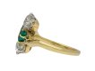 Edwardian Colombian emerald diamond crossover ring hatton garden