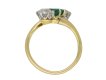 Edwardian Colombian emerald diamond crossover ring hatton garden