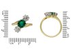 Edwardian Colombian emerald diamond crossover ring hatton garden