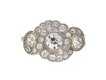 Edwardian diamond triple cluster ring, circa 1905.