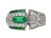 vintage Emerald diamond cocktail ring berganza hatton garden