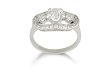 Three stone diamond cluster ring, circa 1950.