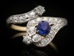 Edwardian sapphire and diamond snake ring, circa 1905. 