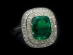 Emerald and diamond cluster ring hatton garden