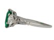 Edwardian old mine emerald diamond three stone ring hatton garden