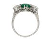 Edwardian old mine emerald diamond three stone ring hatton garden