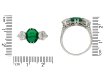 Edwardian old mine emerald diamond three stone ring hatton garden