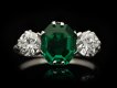 Edwardian old mine emerald diamond three stone ring hatton garden