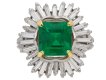 Boucheron Colombian emerald and diamond cluster ring, circa 1960.
